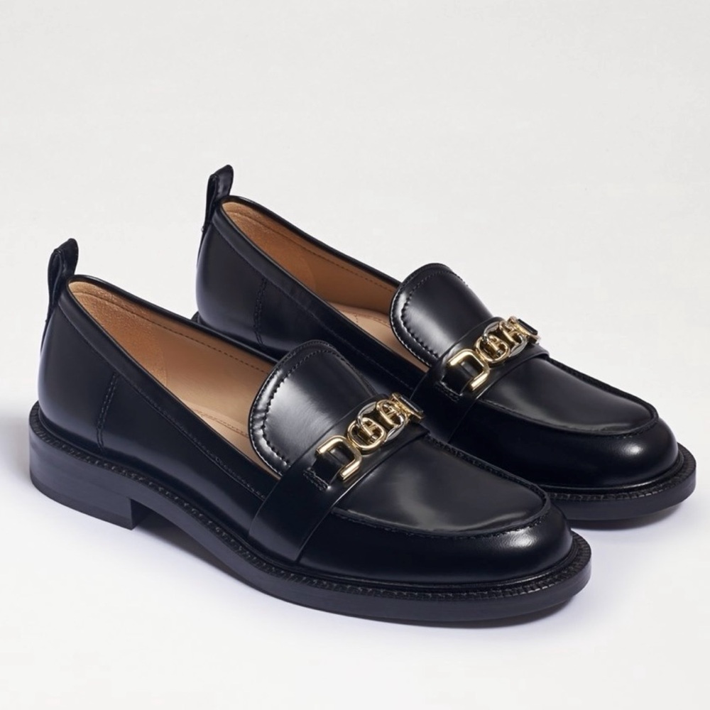 Sam Edelman Black Flats with Gold Detailing